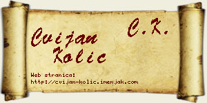 Cvijan Kolić vizit kartica